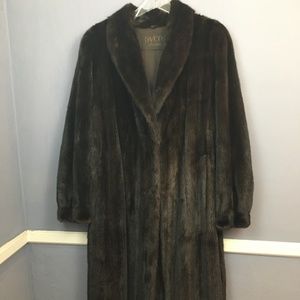Outstanding! MINK fur coat dark brown Extra Large 118